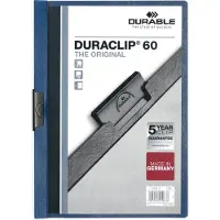 Durable Klemmmappen Duraclip, DIN A4, Kunststoff, mit Clip, dunkelblau