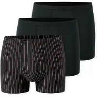Schiesser Herren Boxershorts, 3er Pack - "95/5", Cotton Stretch, uni/gestreift