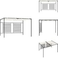 vidaXL Pavillon mit Ausziehbarem Dach 3x4x2,3 m Cremeweiß 180 g/m² - Pavillons & Partyzelte
