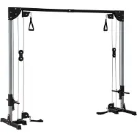 SPORTNOW Kabelzugstation Stahl Schwarz 245L x 85B x 207H cm