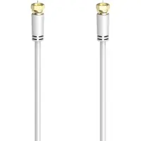 Hama SAT-Anschlusskabel, F-Stecker - F-Stecker, vergoldet, 3 m, 100 dB, Weiss