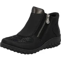 Rieker Damen Stiefelette mit Reißverschluss und losen Einlagen 59558, Größe:38 EU, Farbe:Schwarz