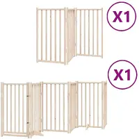 vidaXL 9-tlg. Hundetor mit Tür Faltbar 450 cm Pappelholz