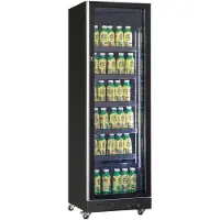 CombiSteel Kühlschrank 1 Glastür Schwarz