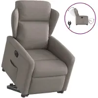 vidaXL Relaxsessel mit Aufstehhilfe Elektrisch Taupe Stoff