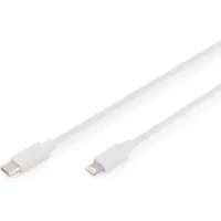 Digitus USB-C - Lightning Daten-/Ladekabel, MFI , 2m, 2 m, Lightning, USB C, Stecker, Stecker, Weiß