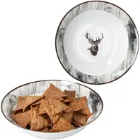 MamboCat 2x Alois Servierschale Ø20,5cm 650ml Porzellan Hirsch Salat-Schüssel Beilagen