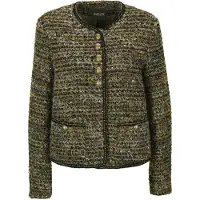 MADELEINE Jackenblazer "Kurzblazer Festlicher Blazer mit Glitzerdetails" Wappenknöpfe