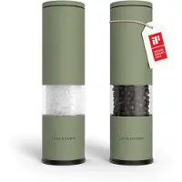 LARS NYSØM Salz und Pfeffer Mühle 2er Set Manuell mit einstellbarem Keramik-Mahlwerk von grob bis fein I Design Gewürzmühlenset (2 Stück) Sage