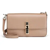 Furla Iride S Umhängetasche beige Greige genarbtes Leder