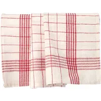 Sito Geschirrtuch 50 x 70 cm, 100% Baumwolle, weiß-rot, kariert, 10 Stück