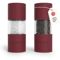 LARS NYSØM Salz und Pfeffer Mühle 2er Set Manuell mit einstellbarem Keramik-Mahlwerk von grob bis fein I Design Gewürzmühlenset (2 Stück) Berry