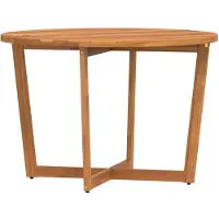 vidaXL Garten-Esstisch Rund Ø110x75 cm Massivholz Akazie