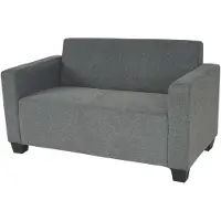 Mendler 2er Sofa Couch Moncalieri Loungesofa Stoff/Textil grau