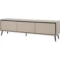 CALICOSY Arona TV-Schrank - Capuccino / Schwarz - 3 Klappen - 175 x 50 x 38 cm