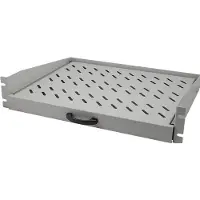 Logilink 19" Fachboden mit Griff 2 HE ausziehbar lichtgrau