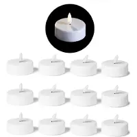 Novaliv LED Teelicht gross mit Timer - 12er Set Warmweiss LED Kerze 3D Flamme flackernd - LED Teelicht gross