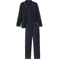 Calida Schlafanzug "Night Lovers" 2 tlg. Knopfleiste, Pure Cotton, Interlock-Qualität, Langarm