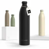 LARS NYSØM Lars-NysØm Trinkflasche Ren Carbon Black, 1,5 Liter, Edelstahl, schwarz