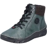 Rieker Damen Schnürboots Grün Synthetik Größe: 36