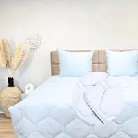 HappyBed Bettdecke | Gestepptes Eisblau | Für das ganze Jahr