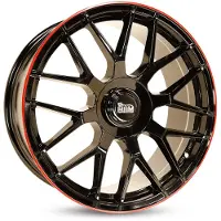 Mam 19 Zoll MAM GT1 5x112 ET45 Alufelgen BLACK PAINTED LIP RED
