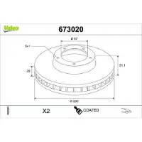 Valeo Bremsscheibe COATED 673020
