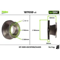 Valeo 2 Bremsscheiben vorne belüftet Ø 165 mm 30 mm für u.a. IVECO EUROCARGO