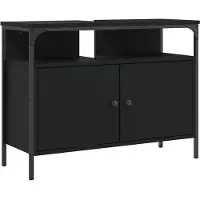 vidaXL Waschbeckenunterschrank Schwarz 80x30x60 cm Holzwerkstoff
