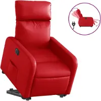 vidaXL Relaxsessel mit Aufstehhilfe Elektrisch Rot Kunstleder