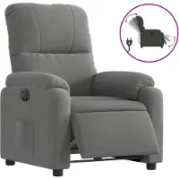 vidaXL Relaxsessel Elektrisch Dunkelgrau Mikrofasergewebe