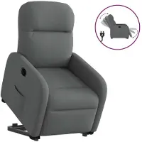 vidaXL Relaxsessel mit Aufstehhilfe Elektrisch Dunkelgrau Stoff