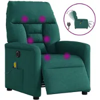 vidaXL Massagesessel Elektrisch Dunkelgrün Stoff