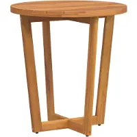 vidaXL Garten-Beistelltisch Rund Ø70x75 cm Massivholz Akazie