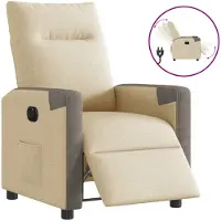 vidaXL Relaxsessel Elektrisch Creme Stoff