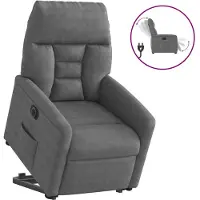 vidaXL Relaxsessel Aufstehhilfe Elektrisch Dunkelgrau Mikrofasergewebe