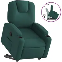 vidaXL Relaxsessel mit Aufstehhilfe Dunkelgrün Stoff
