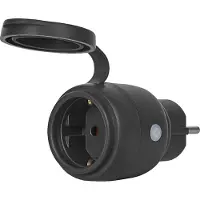Osram SMART+ ZIGBEE Outdoor-EU-Steckdose, Außensteckdose mit Energieverbrauchskontrolle in Schwarz aus PP, IP44-Schutz, Integration von Geräten ins Smart Home