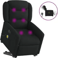 vidaXL Elektrischer Massagesessel mit Aufstehhilfe Schwarz Stoff