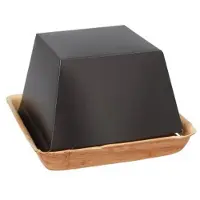 Papstar 25 Burgerboxen Palmblatt eckig 8 cm x 14 cm x 14 cm , klein mit separatem Deckel