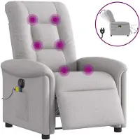vidaXL Massagesessel Elektrisch Wolkengrau Stoff