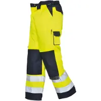 Portwest Arbeitshose Lyon Bundhose TX51, Unisex, Warnschutzhose, signalgelb / marine, Größe L
