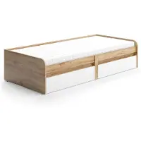 Vicco Kinderbett Clario Weiß/Artisan 90x200 cm mit Matratze, Model 56295