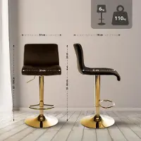 CLP Barhocker höhenverstellbar mit Lehne Hover, Barstuhl gepolstert Samtbezug, Tresenstuhl mit Metallgestell drehbar