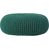 Homescapes STRICK-POUF tannengrün, Bodenkissen rund 70/70/23 cm