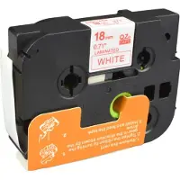Ampertec P-Touch Band kompatibel zu TZe-242 rot auf weiss 18mm / 8m laminiert