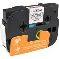 Ampertec P-Touch Band kompatibel zu TZe-FX241 schwarz auf weiss 18mm / 8m