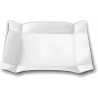 Wilmax Dessertteller 20 x 20 cm aus Porzellan, Weiß, 3er Set