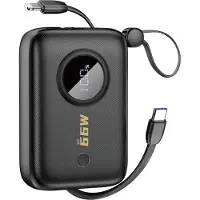Dudao K14 Powerbank 10000 mAh mit USB-C und integriertem Kabel kompatibel mit iPhone schwarz