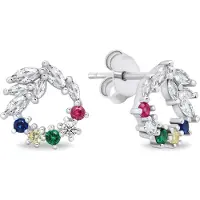 Brilio Silver Decent silver earrings with zircons EA720W